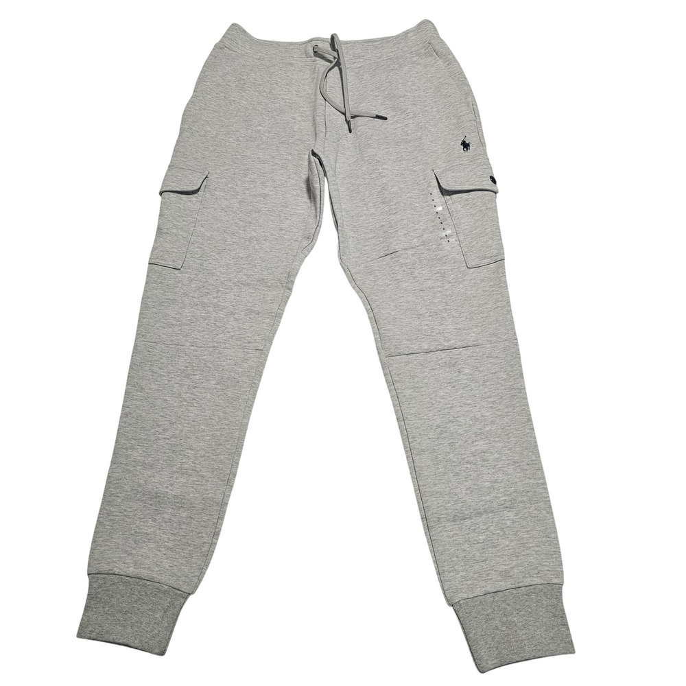 Polo Ralph Lauren Mens Gray Fleece Cargo Jogger Sweatpants Pony Logo Size S New